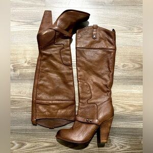 Sam Edelman Naharra Knee High Leather Heeled Tall Boots Size 7